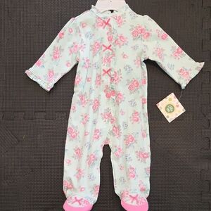 Floral Kids One Piece - Pink and White